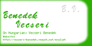 benedek vecseri business card